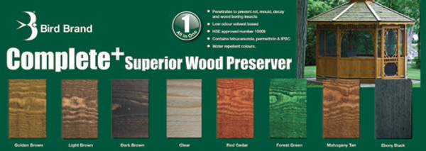 Bird Brand: Bird Brand Complete+ Superior Wood Preserver Point of Sale  Colour Chart